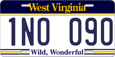 WV license plate 1NO090