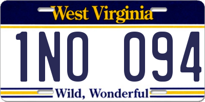 WV license plate 1NO094