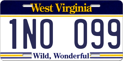 WV license plate 1NO099