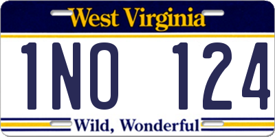 WV license plate 1NO124