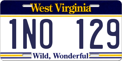 WV license plate 1NO129