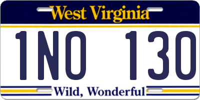 WV license plate 1NO130
