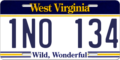 WV license plate 1NO134
