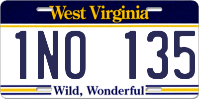 WV license plate 1NO135