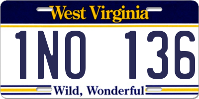 WV license plate 1NO136