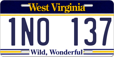 WV license plate 1NO137