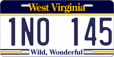 WV license plate 1NO145