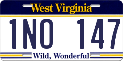WV license plate 1NO147