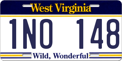 WV license plate 1NO148