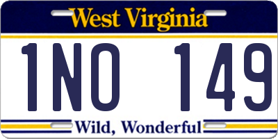 WV license plate 1NO149