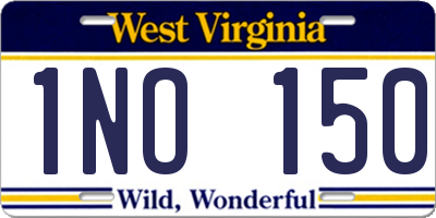 WV license plate 1NO150