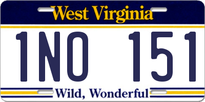 WV license plate 1NO151