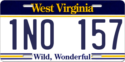 WV license plate 1NO157
