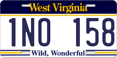 WV license plate 1NO158