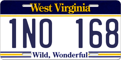 WV license plate 1NO168