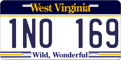 WV license plate 1NO169