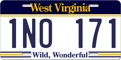 WV license plate 1NO171