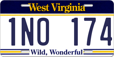 WV license plate 1NO174