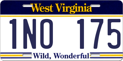 WV license plate 1NO175