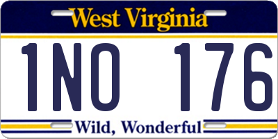 WV license plate 1NO176