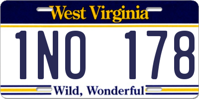 WV license plate 1NO178