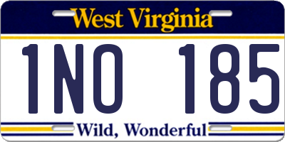 WV license plate 1NO185