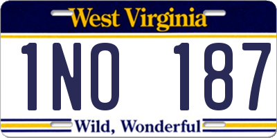 WV license plate 1NO187