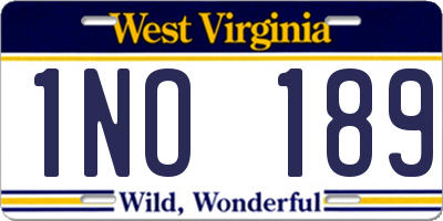 WV license plate 1NO189