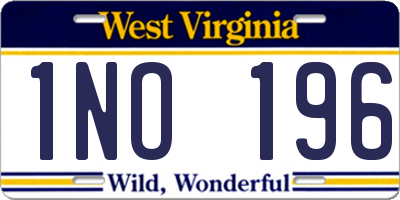 WV license plate 1NO196