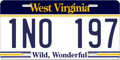 WV license plate 1NO197