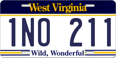 WV license plate 1NO211