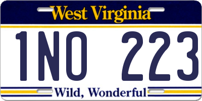 WV license plate 1NO223