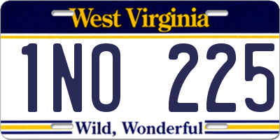 WV license plate 1NO225