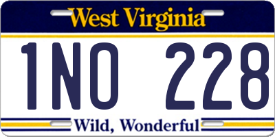 WV license plate 1NO228