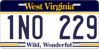 WV license plate 1NO229