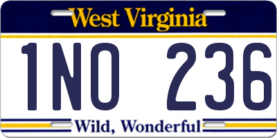 WV license plate 1NO236