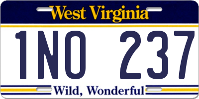 WV license plate 1NO237