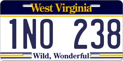 WV license plate 1NO238