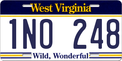 WV license plate 1NO248