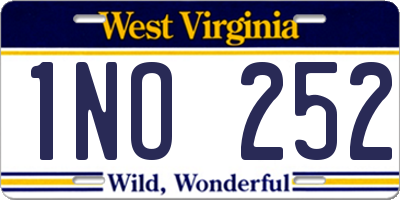 WV license plate 1NO252