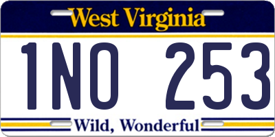 WV license plate 1NO253