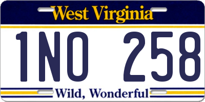 WV license plate 1NO258