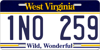 WV license plate 1NO259