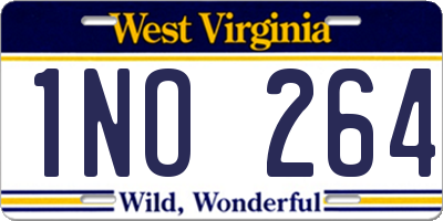 WV license plate 1NO264