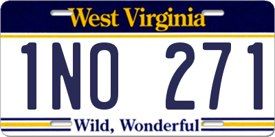 WV license plate 1NO271