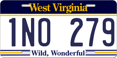 WV license plate 1NO279