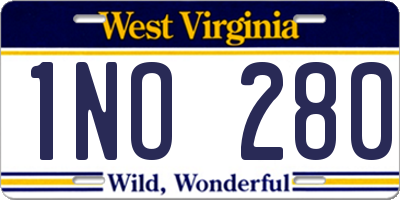 WV license plate 1NO280