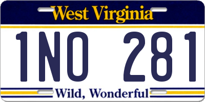 WV license plate 1NO281