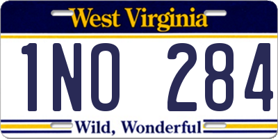 WV license plate 1NO284