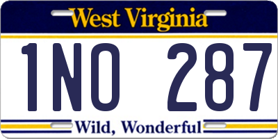 WV license plate 1NO287